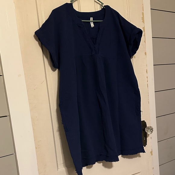 3/$20 deal! Zenana Outfitters Blue Mini Dress - Picture 2 of 4